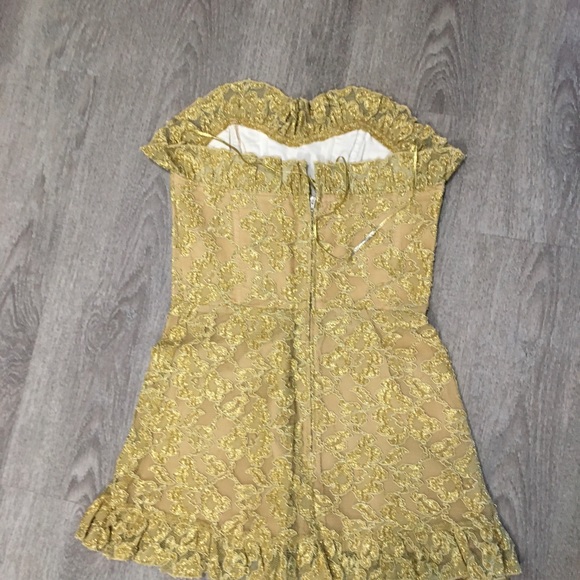 Betsey Johnson 1990’s Gold Cocktail Dress vintage - Picture 5 of 8